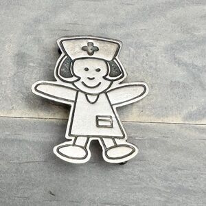 Vintage Nurse Pin Brooch Sterling Silver 925 EFS Mexico